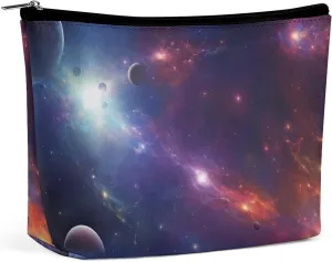 Makeup Bag Travel Cosmetic Bag Portable Cosmic Space Toiletry Bag Large Capacity Zipper Pouch Makeup Organizer Case Waterproof Toiletry Pouch for Women Men