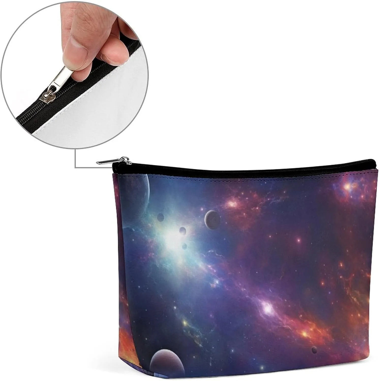 Makeup Bag Travel Cosmetic Bag Portable Cosmic Space Toiletry Bag Large Capacity Zipper Pouch Makeup Organizer Case Waterproof Toiletry Pouch for Women Men