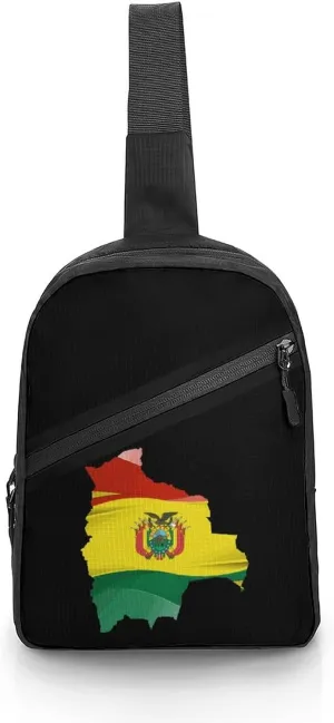 Map of Bolivia Crossbody Sling Backpack Fashion Sling Bag Chest Bag Daypack for Travel Running Hiking