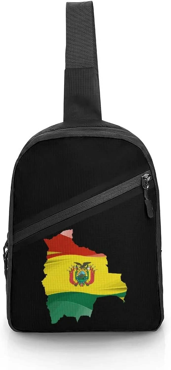 Map of Bolivia Crossbody Sling Backpack Fashion Sling Bag Chest Bag Daypack for Travel Running Hiking
