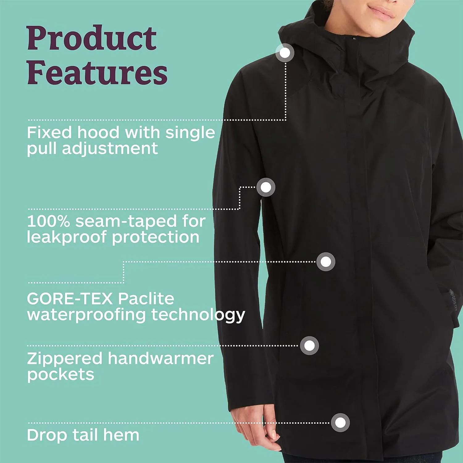 Marmot Women's Essential Lightweight, Waterproof, Gore-tex Jacket