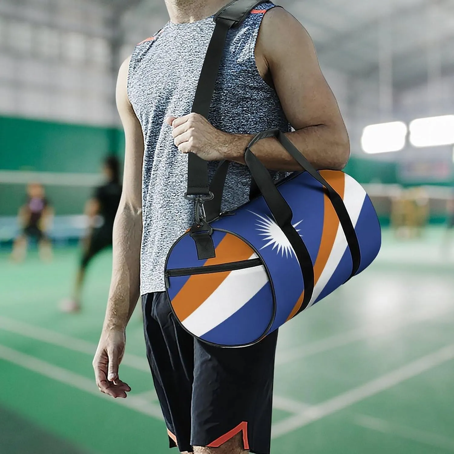 Marshall Lslands Flag Waterproof Sports Duffel Bag Dry Wet Separation for Gym Beach Travel