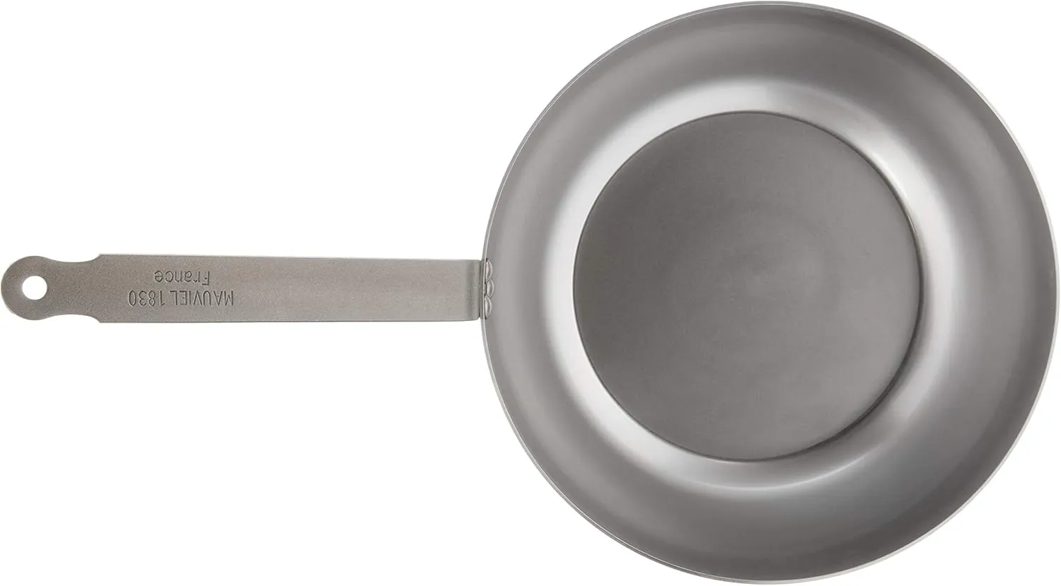 Mauviel M'Steel Black Carbon Natural Nonstick Chef Pan With Iron Handle, 4.2-qt, Suitable For All Cooking Surfaces, Made in France
