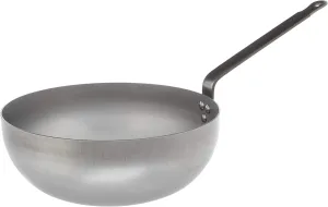 Mauviel M'Steel Black Carbon Natural Nonstick Chef Pan With Iron Handle, 4.2-qt, Suitable For All Cooking Surfaces, Made in France