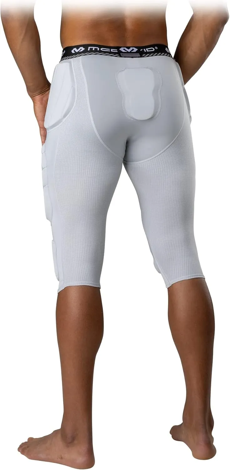Mcdavid Mens Football Integrated 7 Pad ¾ Compression Tights, Protection for HIPS, Thighs, Tailbone & Knees, Adult