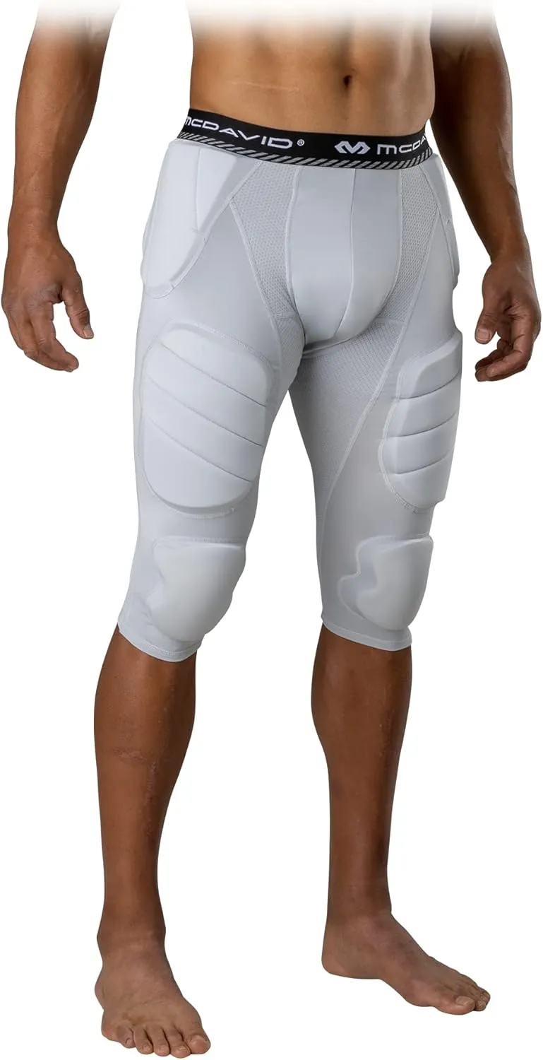Mcdavid Mens Football Integrated 7 Pad ¾ Compression Tights, Protection for HIPS, Thighs, Tailbone & Knees, Adult