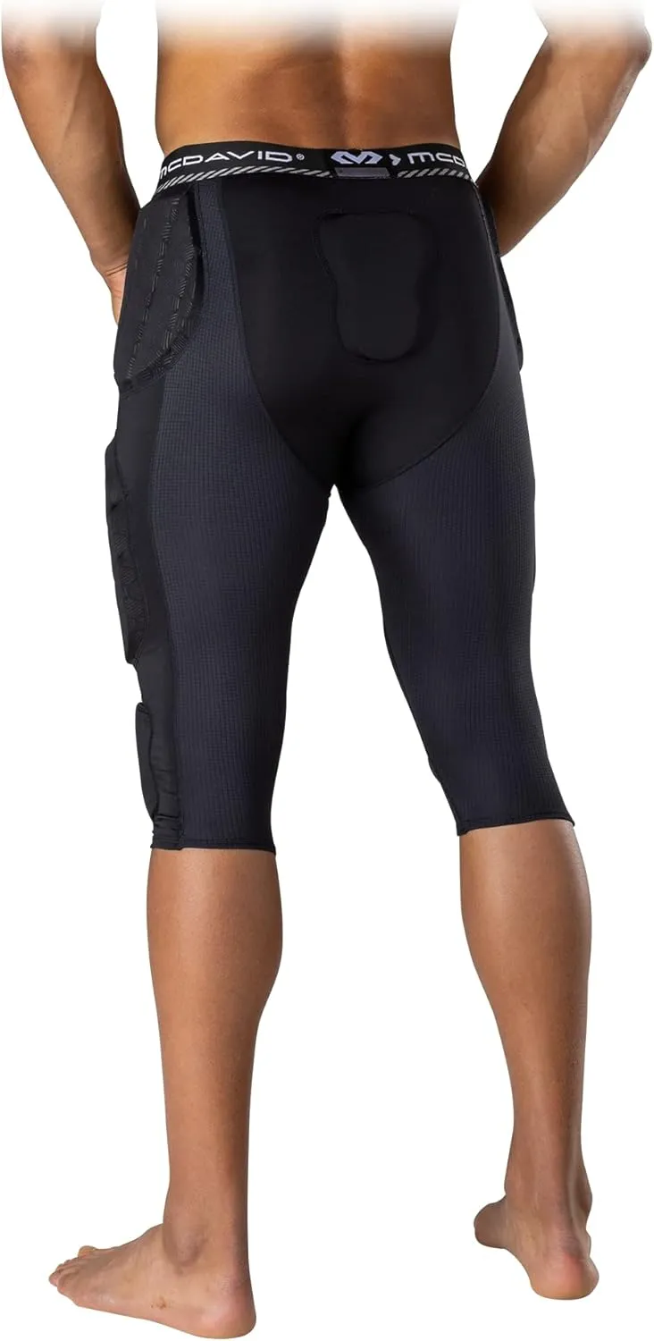 Mcdavid Youth Football Integrated 7 Pad ¾ Compression Tights, Protection for HIPS, Thighs, Tailbone & Knees, Kids