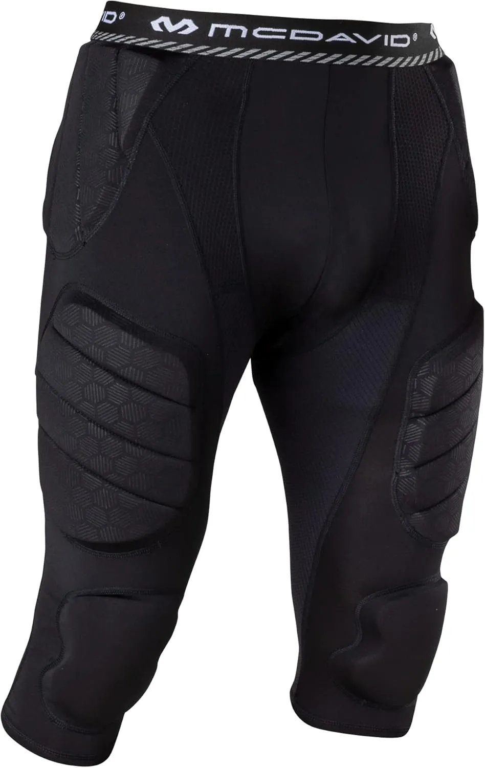 Mcdavid Youth Football Integrated 7 Pad ¾ Compression Tights, Protection for HIPS, Thighs, Tailbone & Knees, Kids
