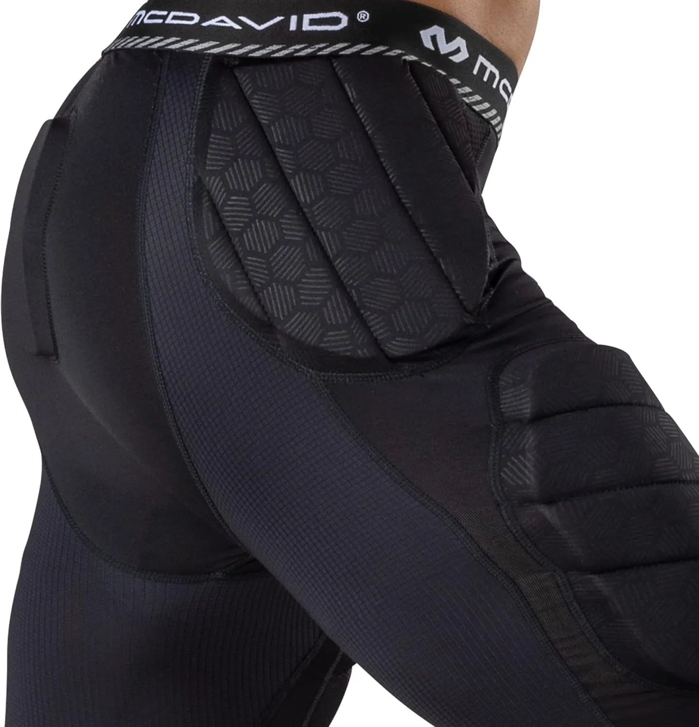 Mcdavid Youth Football Integrated 7 Pad ¾ Compression Tights, Protection for HIPS, Thighs, Tailbone & Knees, Kids