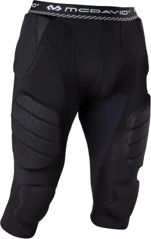 Mcdavid Youth Football Integrated 7 Pad ¾ Compression Tights, Protection for HIPS, Thighs, Tailbone & Knees, Kids
