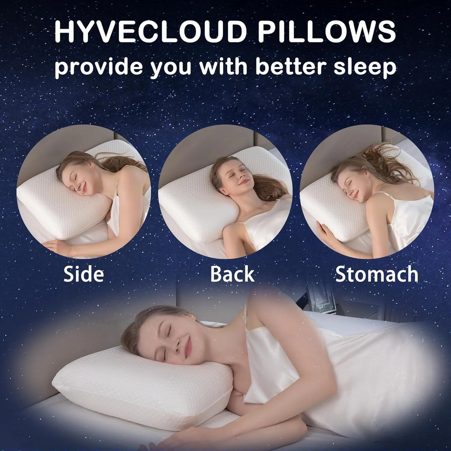 Memory Foam Bed Pillow，Adaptive Pillows for Neck Pain Relief，Medium Firm Pillow for Side,Back,and Stomach Sleepers Keep Pressure Relief to Deep Sleep, 24 * 16 * 5 Inches, Standard