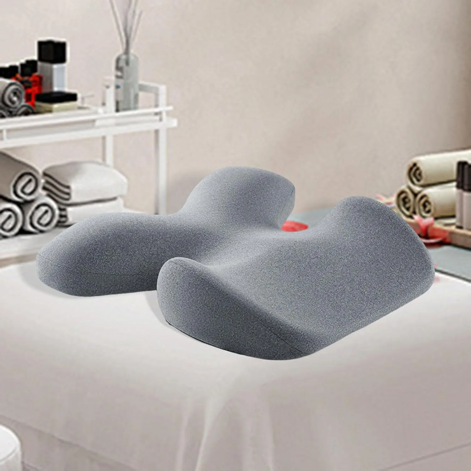 Memory Foam Massage Table Breast Pillow Comfortable Multifunctional Beauty Salon Support Pillow for Beauty SPA Relaxing Home, Grey