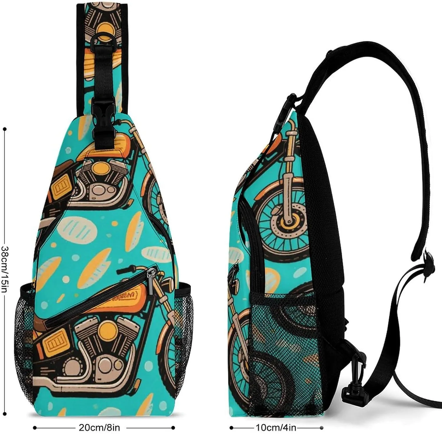 Men & Women Casual Carrying Tote Case Crossbody Travel Bag, Cool Motorcycle Art Sling Backpack Backpacking for Outdoors Running Climbing - Unbalance Tool Backpack