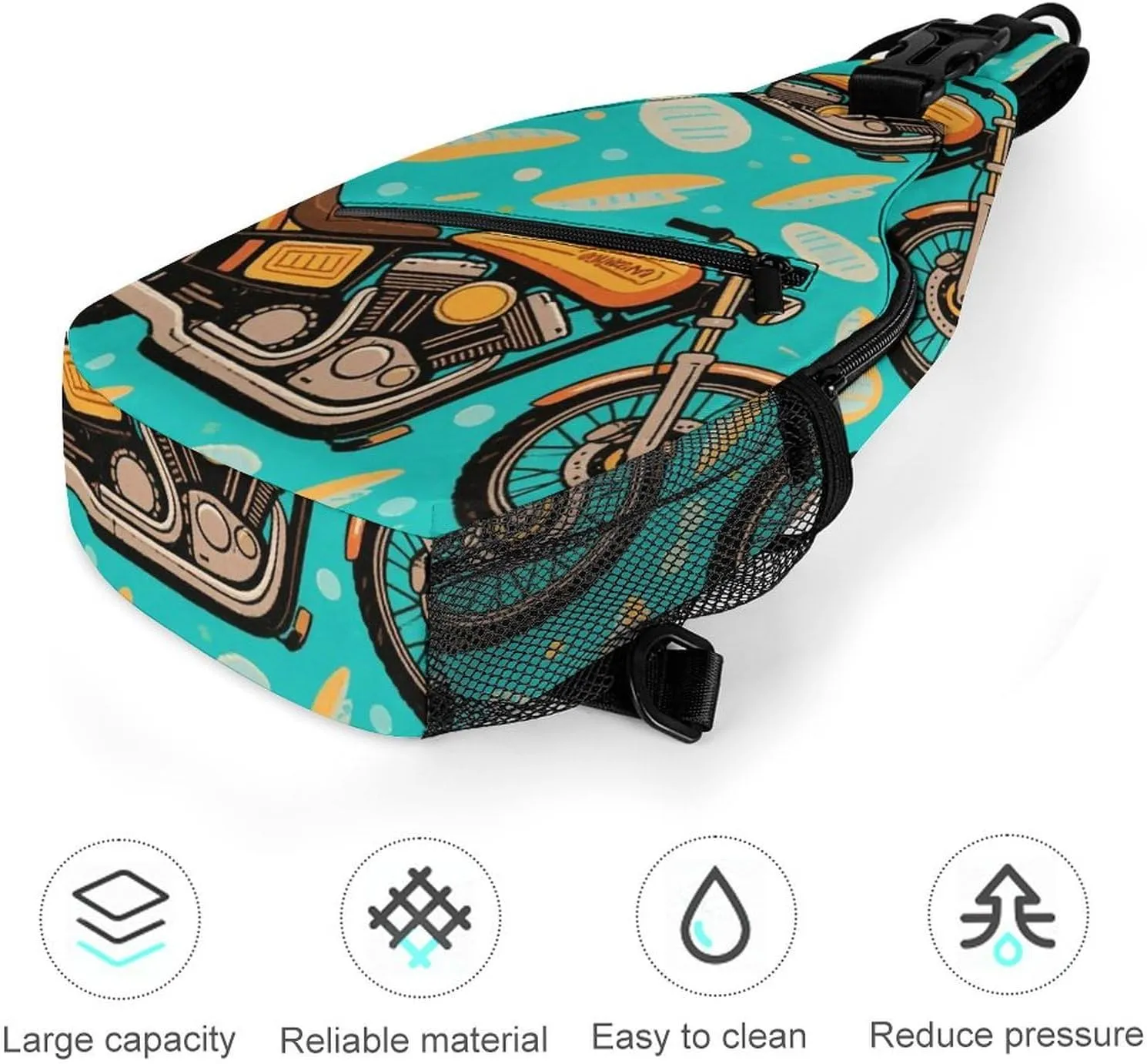 Men & Women Casual Carrying Tote Case Crossbody Travel Bag, Cool Motorcycle Art Sling Backpack Backpacking for Outdoors Running Climbing - Unbalance Tool Backpack