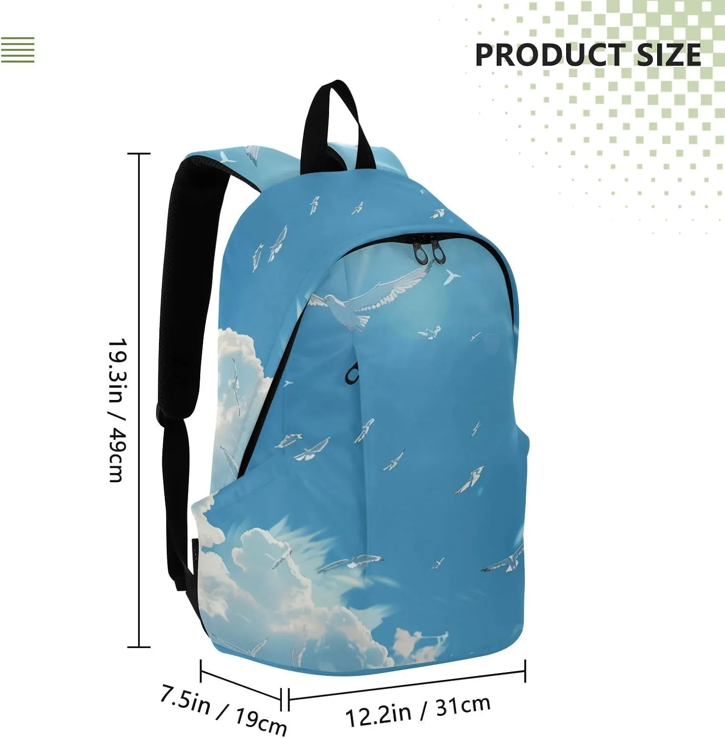 Men Women Large Capacity Backpack Lightweight Bag Outdoor Daypack Travel Laptop Computer Shoulder Bag,blue sky wild goose