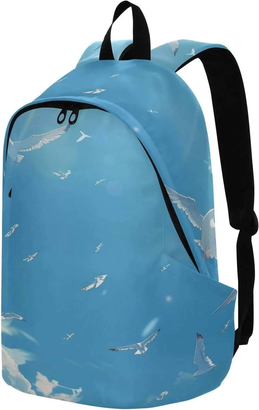Men Women Large Capacity Backpack Lightweight Bag Outdoor Daypack Travel Laptop Computer Shoulder Bag,blue sky wild goose