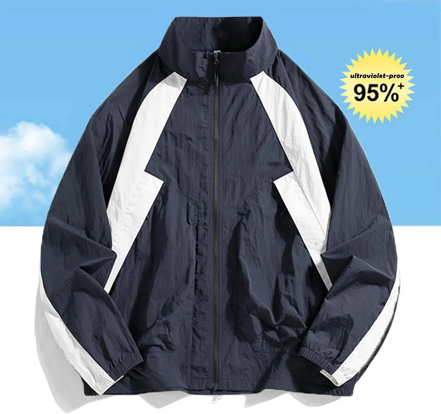 Men Women Unisex Sun Protection Hoodies Full Zipper Long Sleeve Sun UV Coats Outdoor Athletic Running Shirts