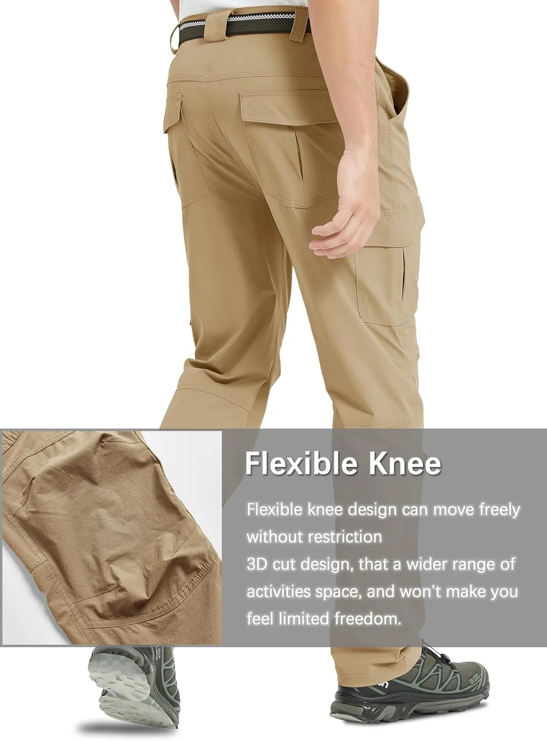 Men's Cargo Hiking Pants Lightweight Water Resistant Quick Dry Outdoor Fishing Travel Climbing Work Pants