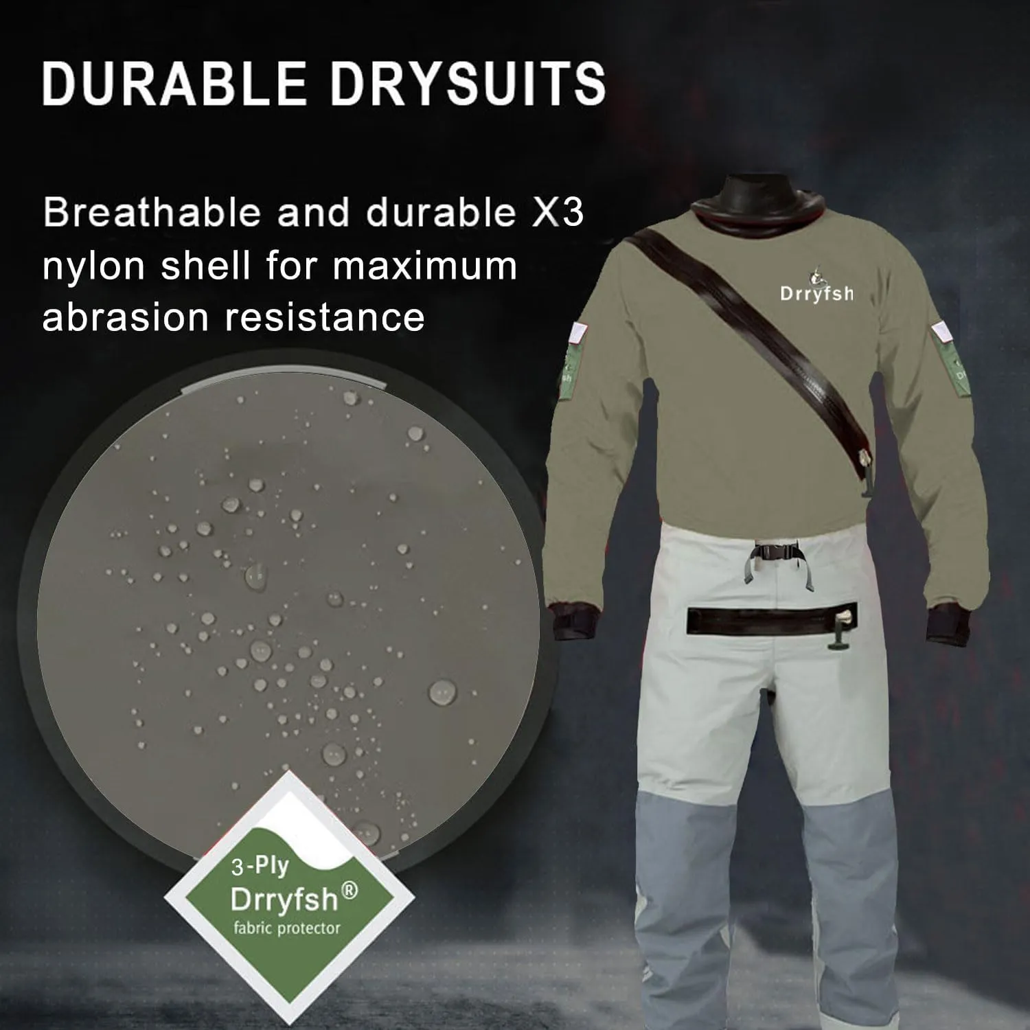 Mens Dry Suit Lightweight Drysuits for Paddling Fishing Boating Canoeing Rafting Touring Sailing