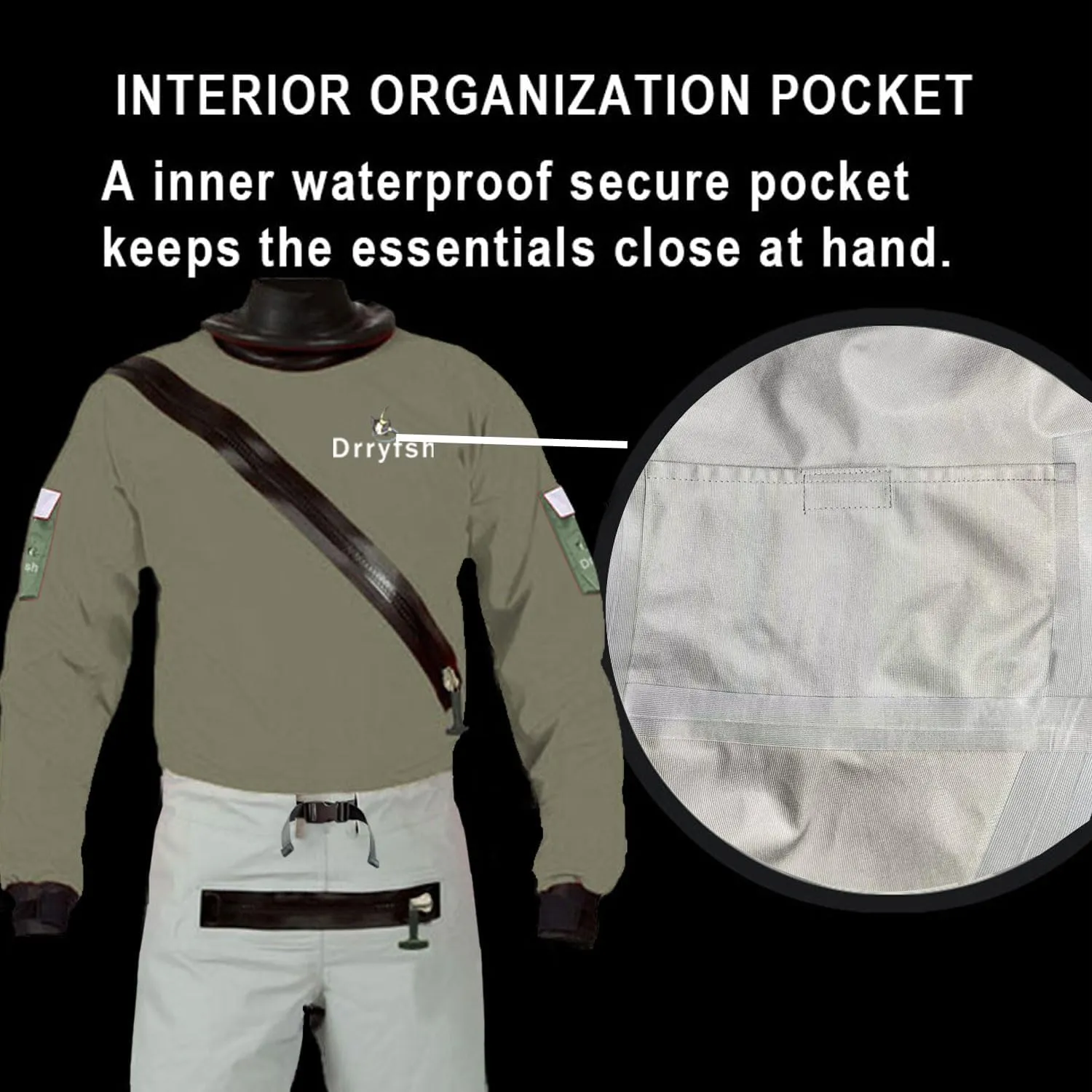 Mens Dry Suit Lightweight Drysuits for Paddling Fishing Boating Canoeing Rafting Touring Sailing