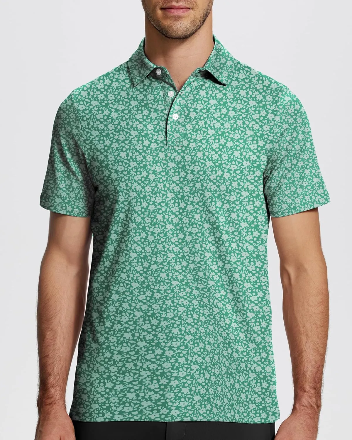 Mens Golf Shirt Short Sleeve Funny Print Golf Polo Shirts for Men Lightweight Dry Fit Quick Dry Collared Golf Polos