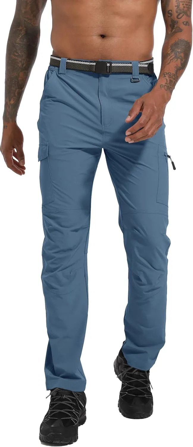 Men's Hiking Tactical Cargo Work Pants Quick Dry Waterproof Lightweight Travel Fishing Camping Outdoor Pants