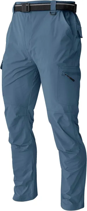 Men's Hiking Tactical Cargo Work Pants Quick Dry Waterproof Lightweight Travel Fishing Camping Outdoor Pants