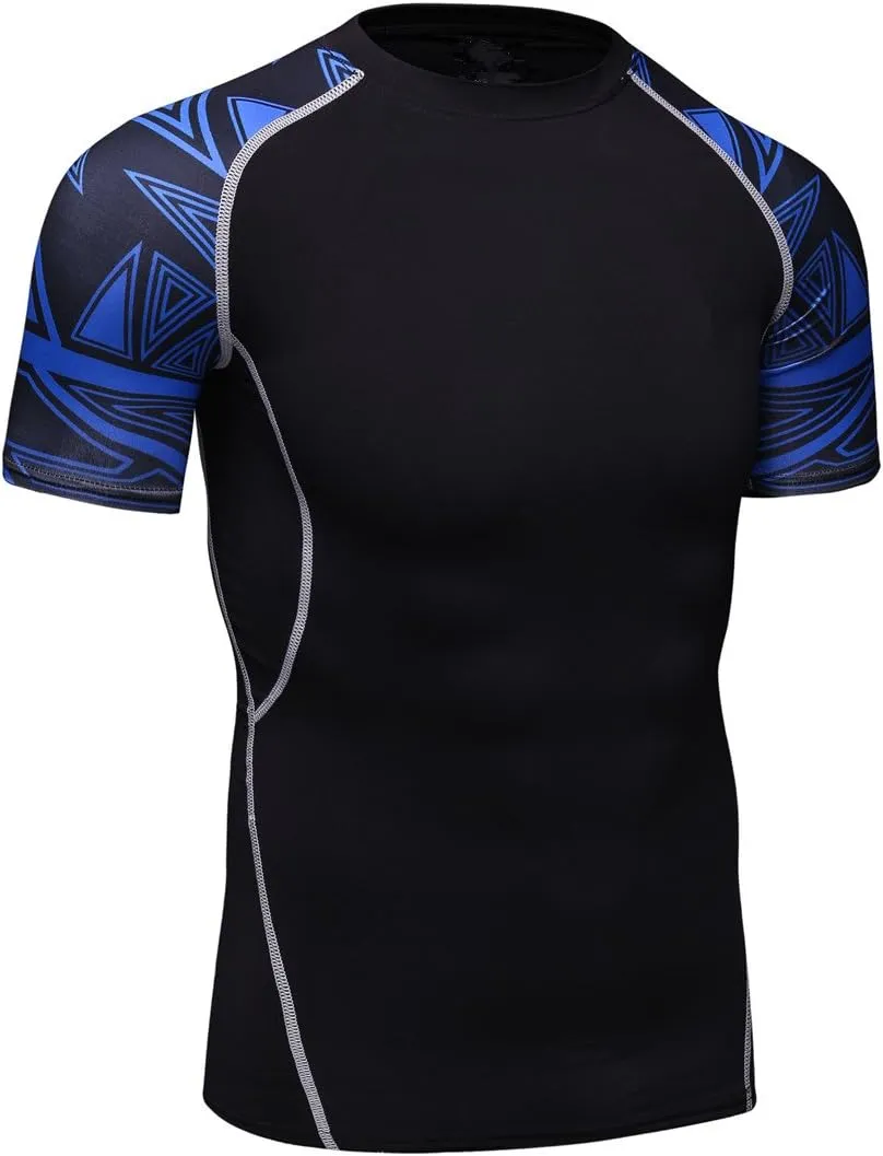 Men's Lightweight Short Sleeve Cool Dry Rashguards Compression Sports Workout T-Shirt