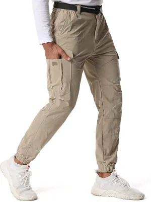 Mens Pants Joggers Stretch Cargo Pants Slim fit 6 Pockets Waterproof Fishing Quick-Dry Work Pant