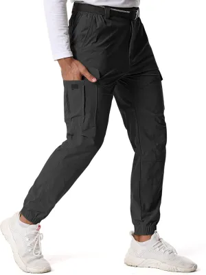 Mens Pants Joggers Stretch Cargo Pants Slim fit 6 Pockets Waterproof Fishing Quick-Dry Work Pant