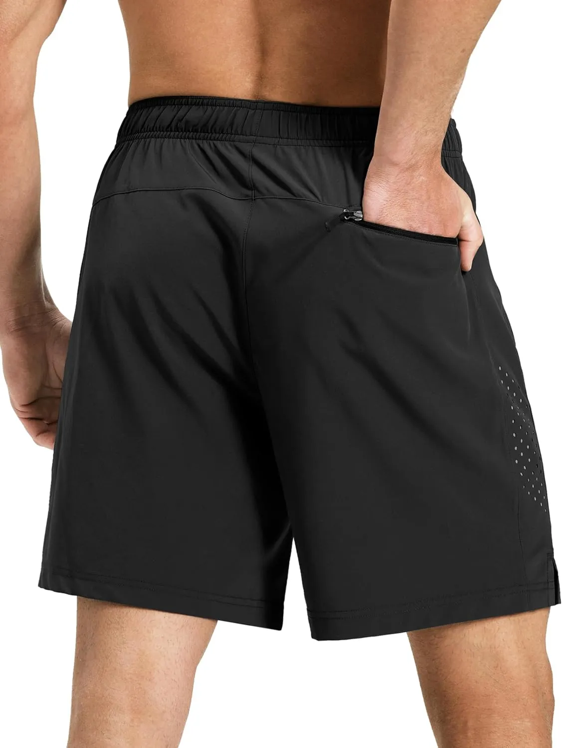 Men’s Running Athletic Shorts 7 Inch Quick Dry Lightweight Workout Gym Tennis Shorts 3 Zipper Pockets