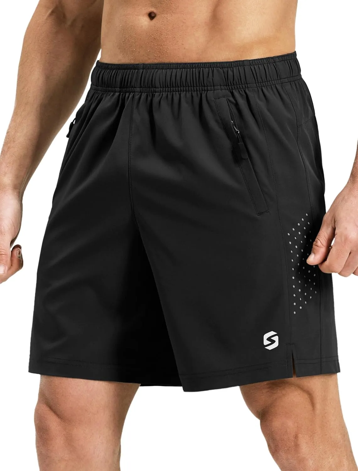 Men’s Running Athletic Shorts 7 Inch Quick Dry Lightweight Workout Gym Tennis Shorts 3 Zipper Pockets