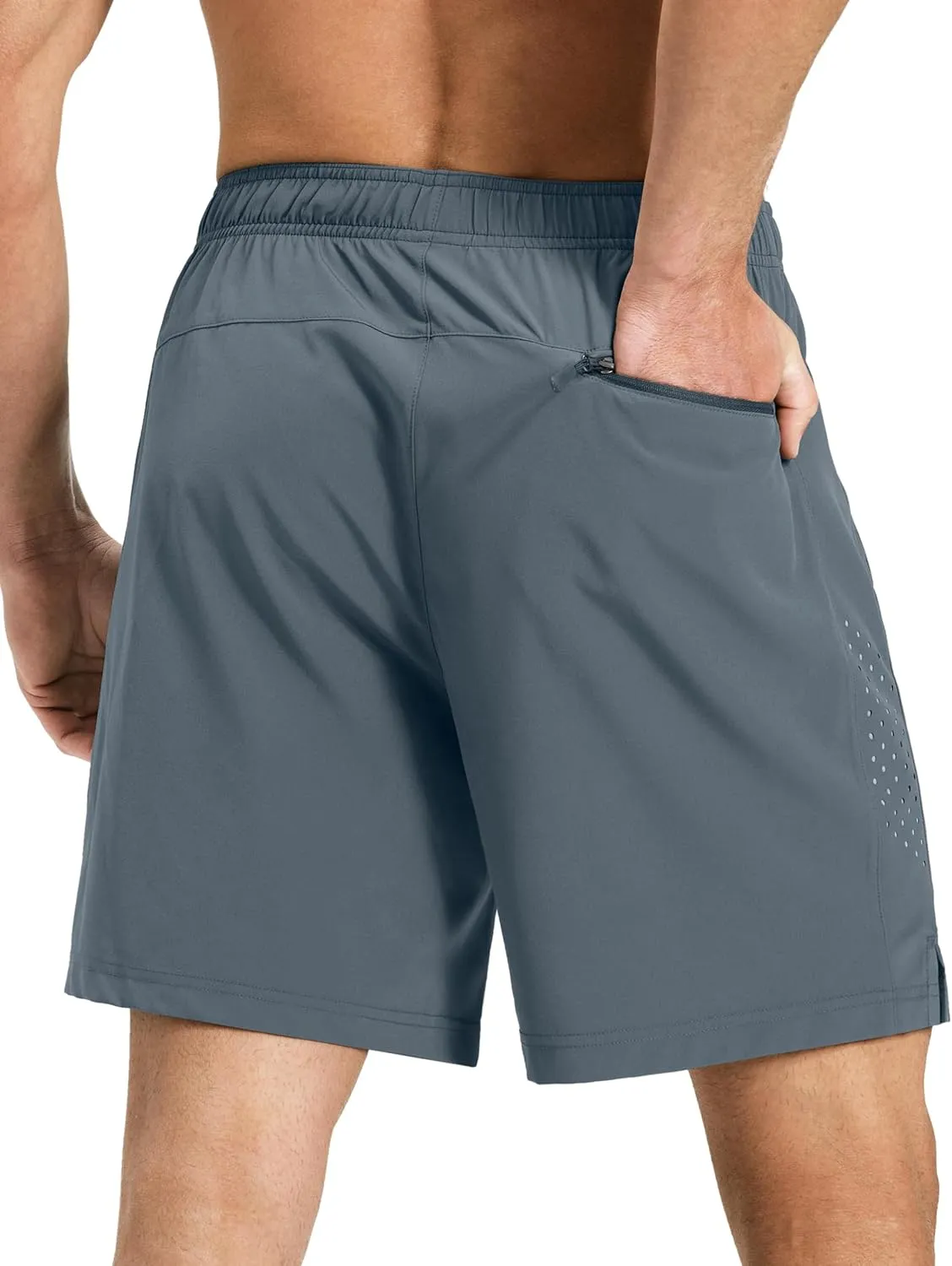Men’s Running Athletic Shorts 7 Inch Quick Dry Lightweight Workout Gym Tennis Shorts 3 Zipper Pockets