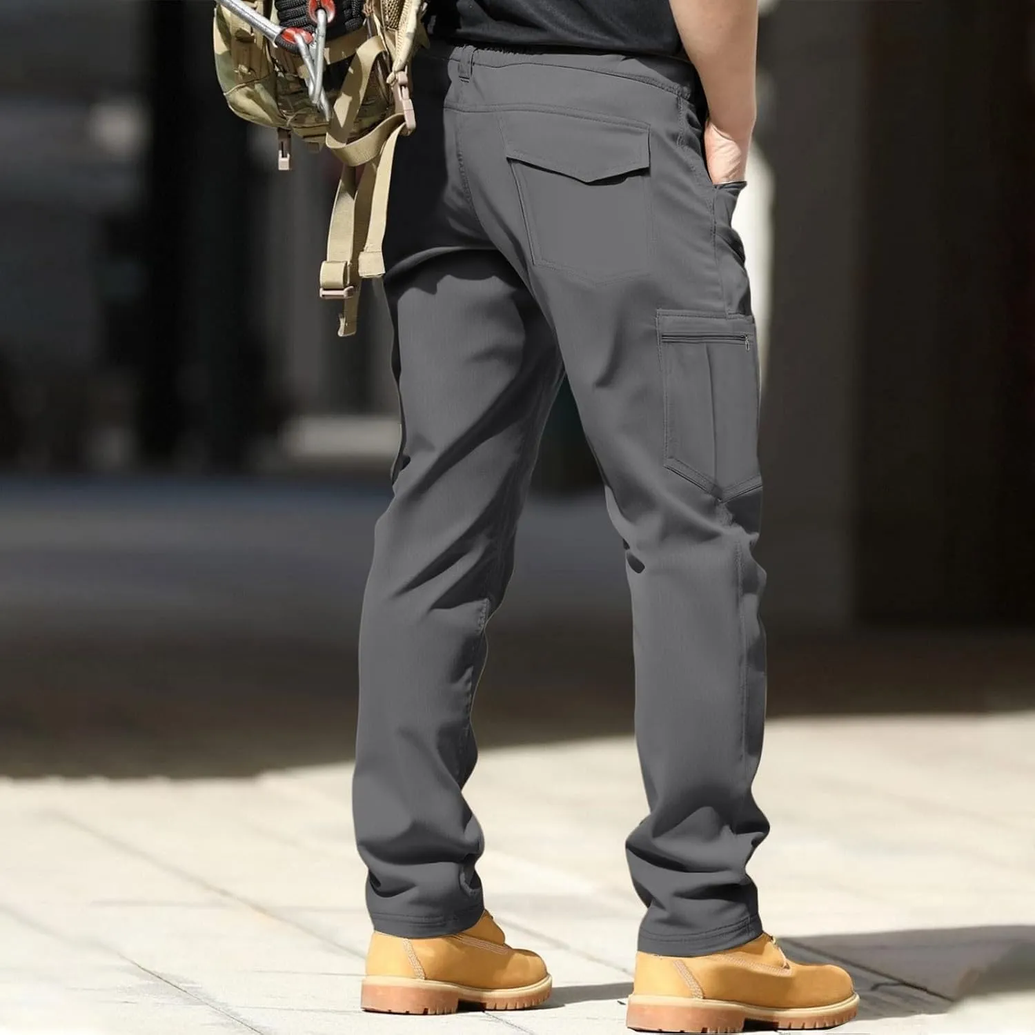 Mens Tactical Work Cargo Pants Waterproof Ripstop Stretch Quick Dry Pants Relaxed Fit Utility Outdoor Apparel