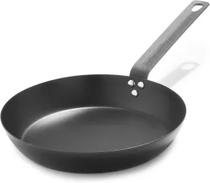 Merten & Storck Pre-Seasoned Carbon Steel 10" Frying Pan Skillet, Fast Heating, Naturally Nonstick, Induction & Oven Safe, High-Heat & Open Flame Compatible, Perfect for Searing Grilling & Camping
