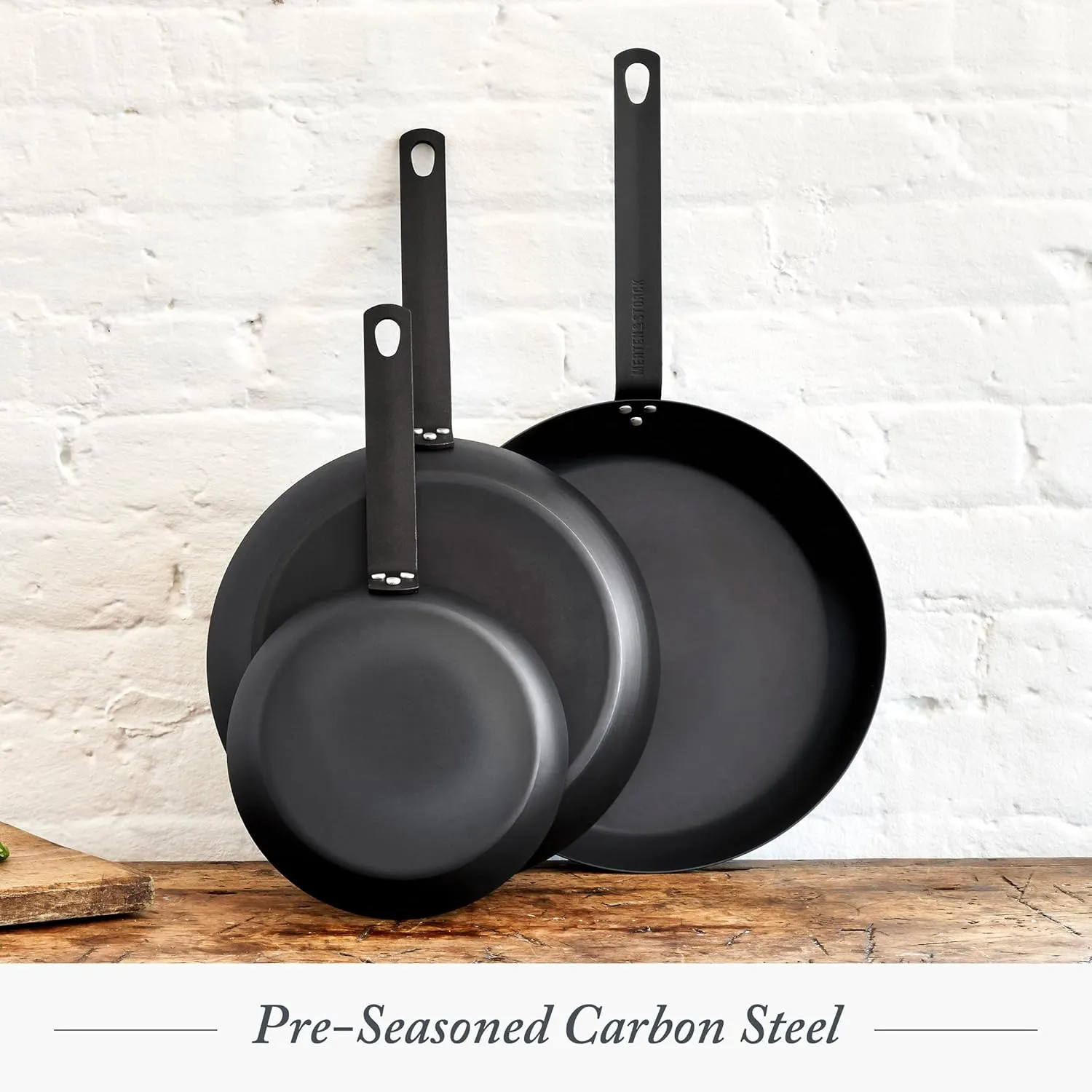 Merten & Storck Pre-Seasoned Carbon Steel 10" Frying Pan Skillet, Fast Heating, Naturally Nonstick, Induction & Oven Safe, High-Heat & Open Flame Compatible, Perfect for Searing Grilling & Camping