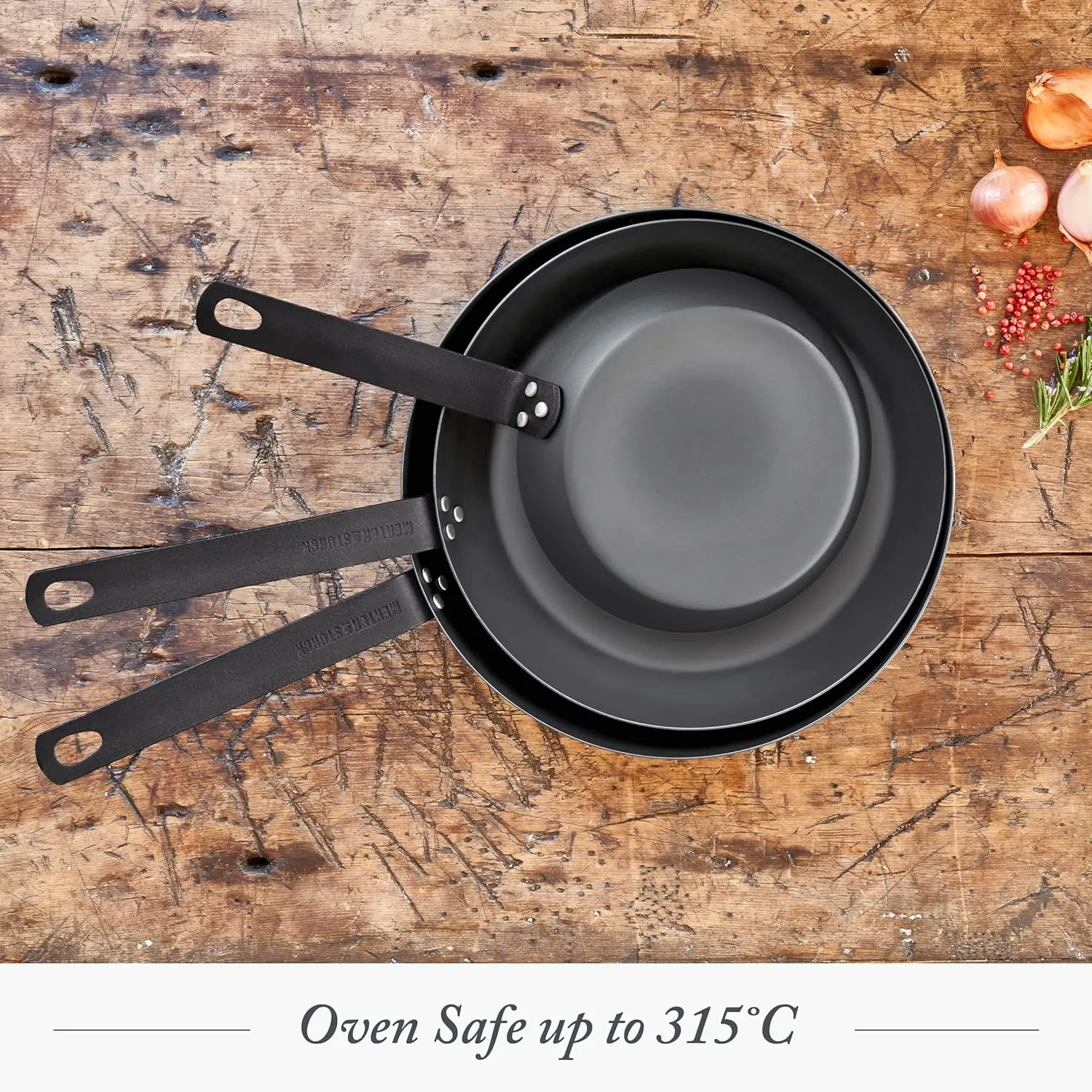 Merten & Storck Pre-Seasoned Carbon Steel 10" Frying Pan Skillet, Fast Heating, Naturally Nonstick, Induction & Oven Safe, High-Heat & Open Flame Compatible, Perfect for Searing Grilling & Camping