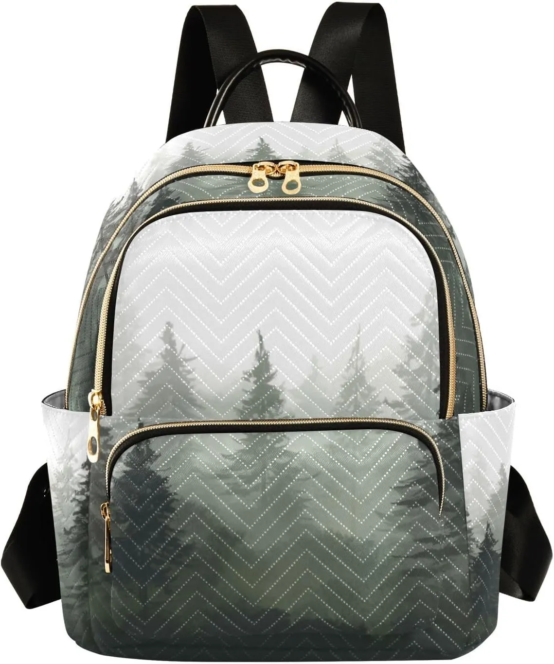 Mini Backpack for Women Pine Trees Mini Backpack Purse Lightweight Small Daypack, 8.5L