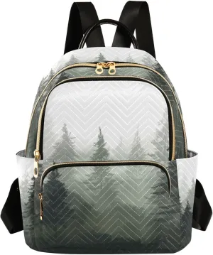 Mini Backpack for Women Pine Trees Mini Backpack Purse Lightweight Small Daypack, 8.5L