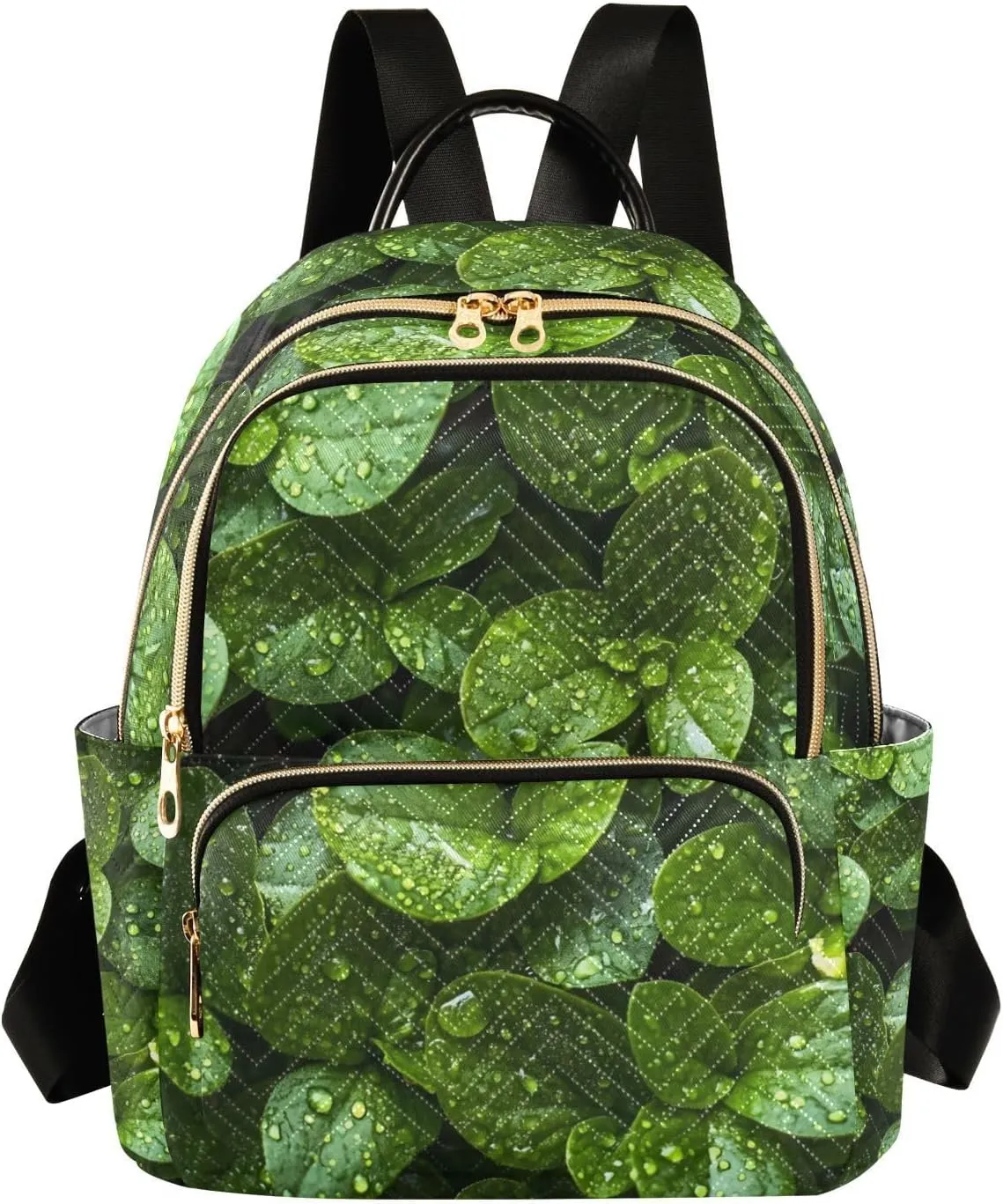 Mini Backpack for Women Raindrops on Leaves Mini Backpack Purse Lightweight Small Daypack, 8.5L