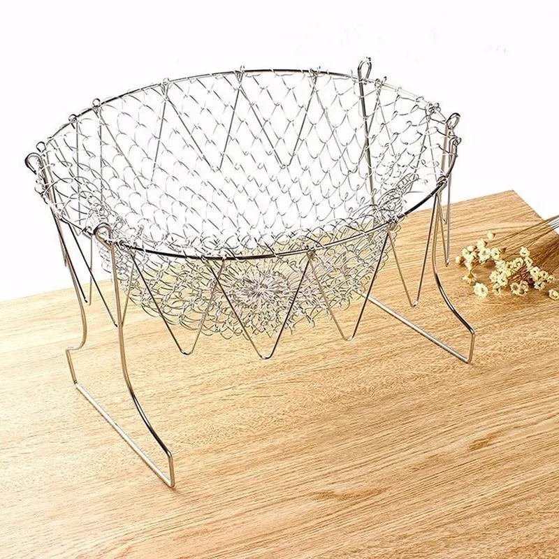 Minsa Collection®Multipurpose Foldable Stainless Steel Fry Basket