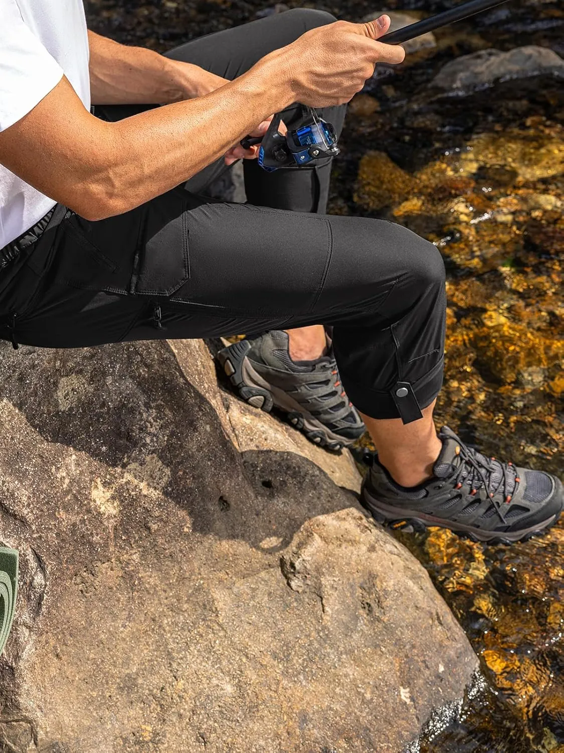 Moosehill Men's Hiking Cargo Pants Lightweight Water-Resistant Quick Dry for Tactical Work Fishing Golf Travel Outdoor Casual