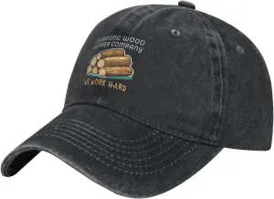 Morning Wood Lumber Company We Work Hard Classic Casquette Cap Lightweight Adjustable Comfortable Breathable Men Women Hat8 Black