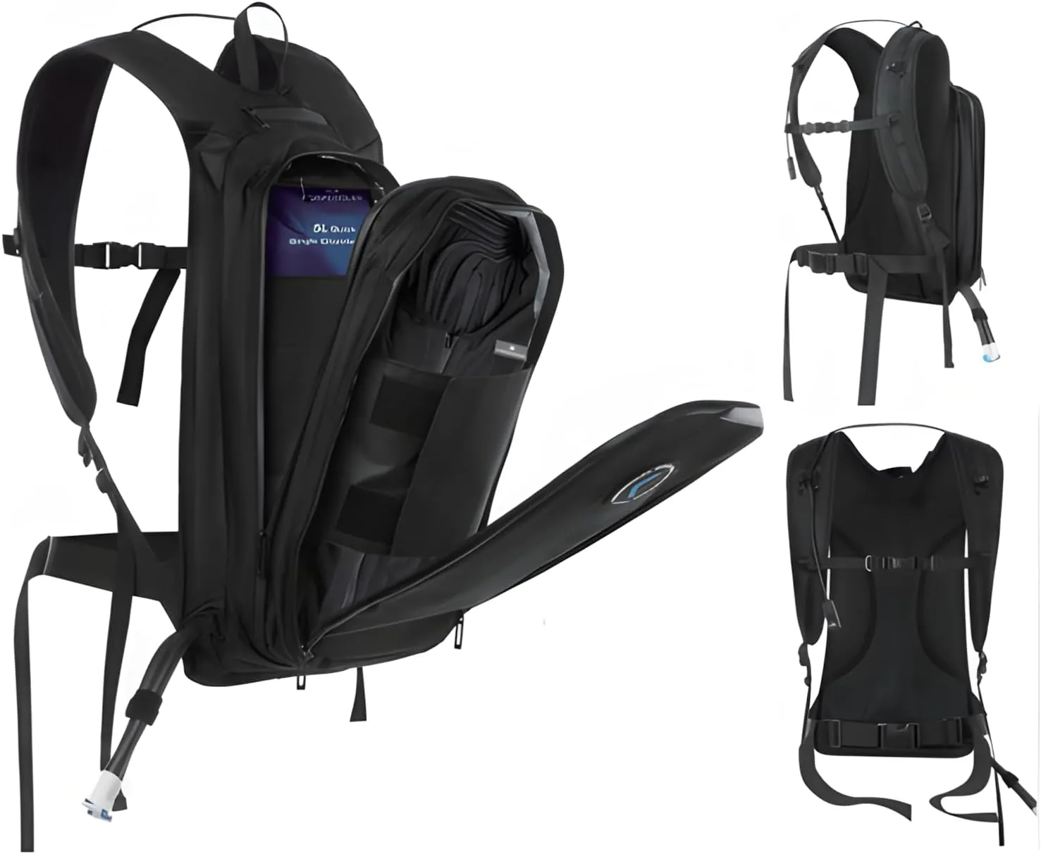 Motorcyclist Dual Backpack ICE Water Cooling System 5.0L Bladder and 7.4V Battery(Black)