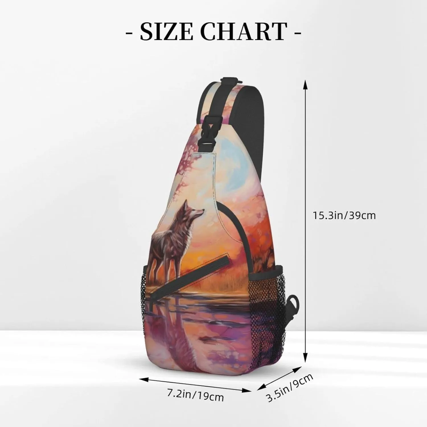 Native American Indians and Wolves Outdoor Cross-body Shoulder Bag, Unisex Backpack For Women Men Young Hiking Travel