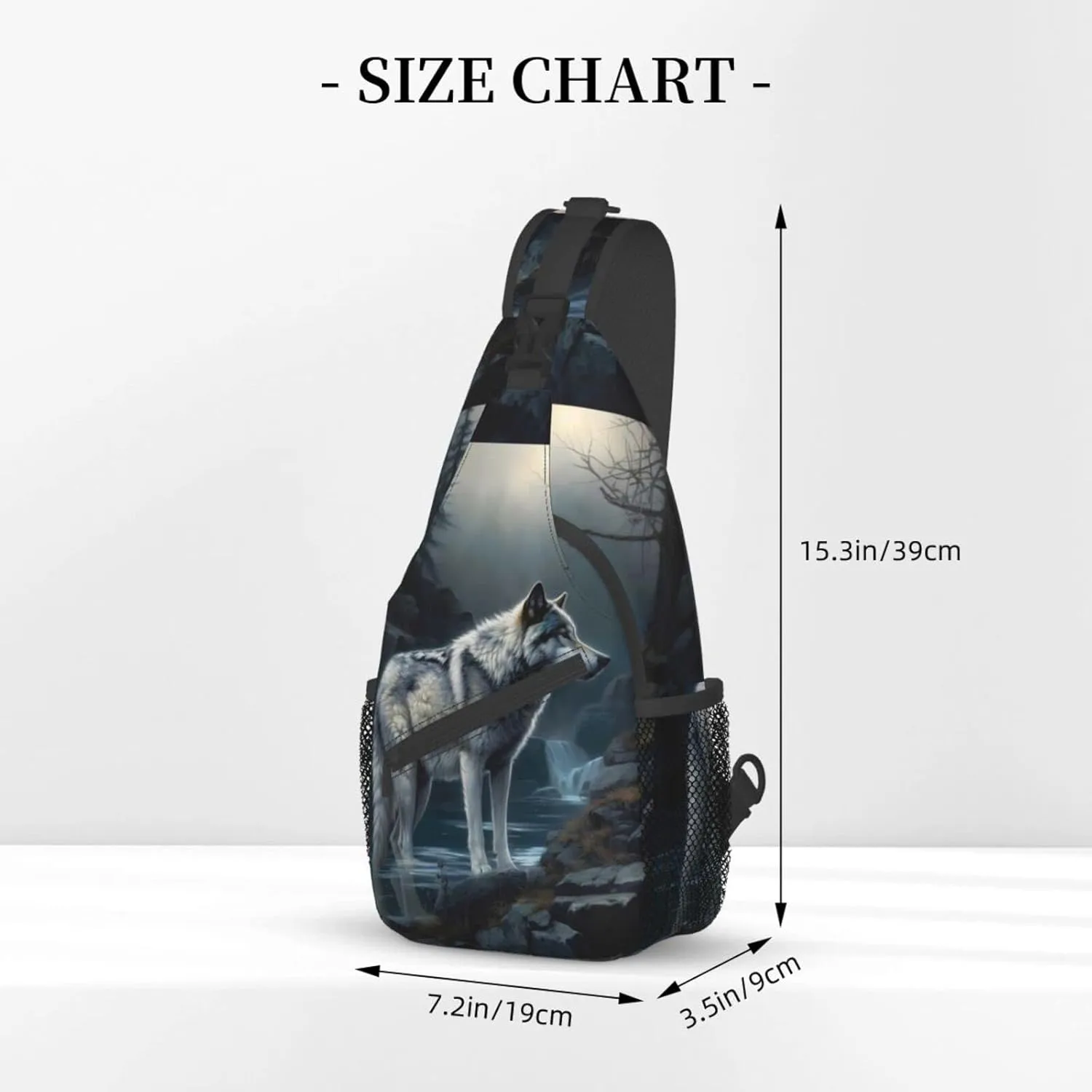 Native American Indians and Wolves Outdoor Cross-body Shoulder Bag, Unisex Backpack For Women Men Young Hiking Travel