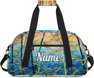 Nature Sunlights Beam Bamboo Custom Sports Gym Bag Personalized Dance Bag Teens Travel Weekender Overnight Carry On Bag Boys Girls Waterproof