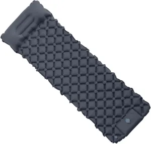 Navy Blue Foot-Pump Inflatable Sleeping Pad - Lightweight, Compact, and Waterproof Sleeping Mat for Camping, Backpacking, and Outdoor Adventures - 74.8"x22.8"x2"