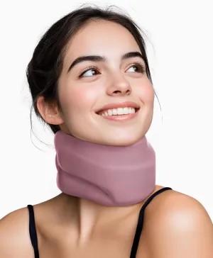 Neck Brace Cervical Collar - Neck Support Brace for Sleeping, Soft Foam Wraps Keep Vertebrae Stable and Aligned for Relief of Cervical Spine Pressure Pink Large(15.8-18.1 Inch)