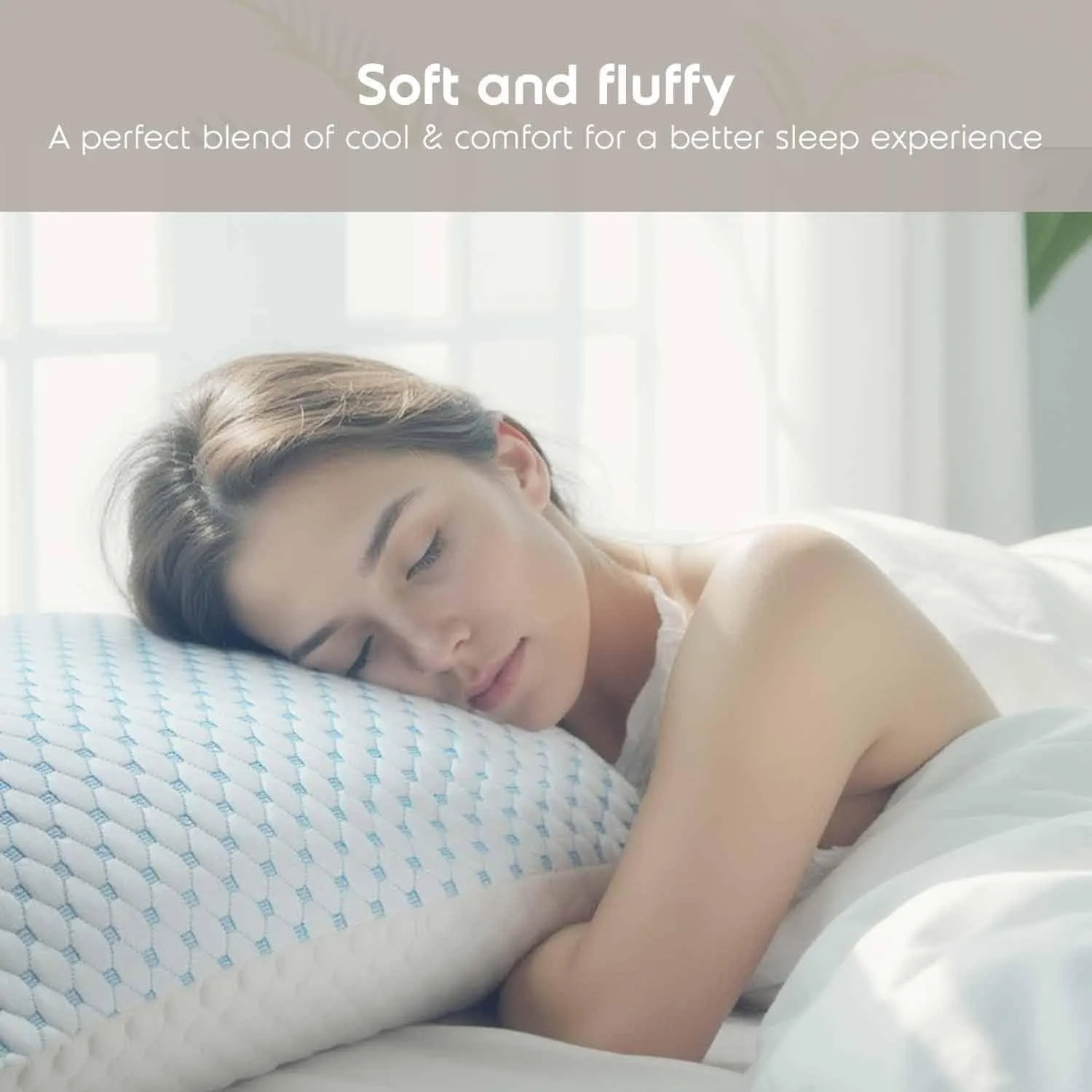 Nestl Cooling Pillow for Sleeping 2 Pack, Luxury Shredded Memory Foam Pillows Queen Size Set of 2, Adjustable Cold Gel Pillows for Hot Sleepers Supportive Cool Pillow for Side Back Stomach Sleepers